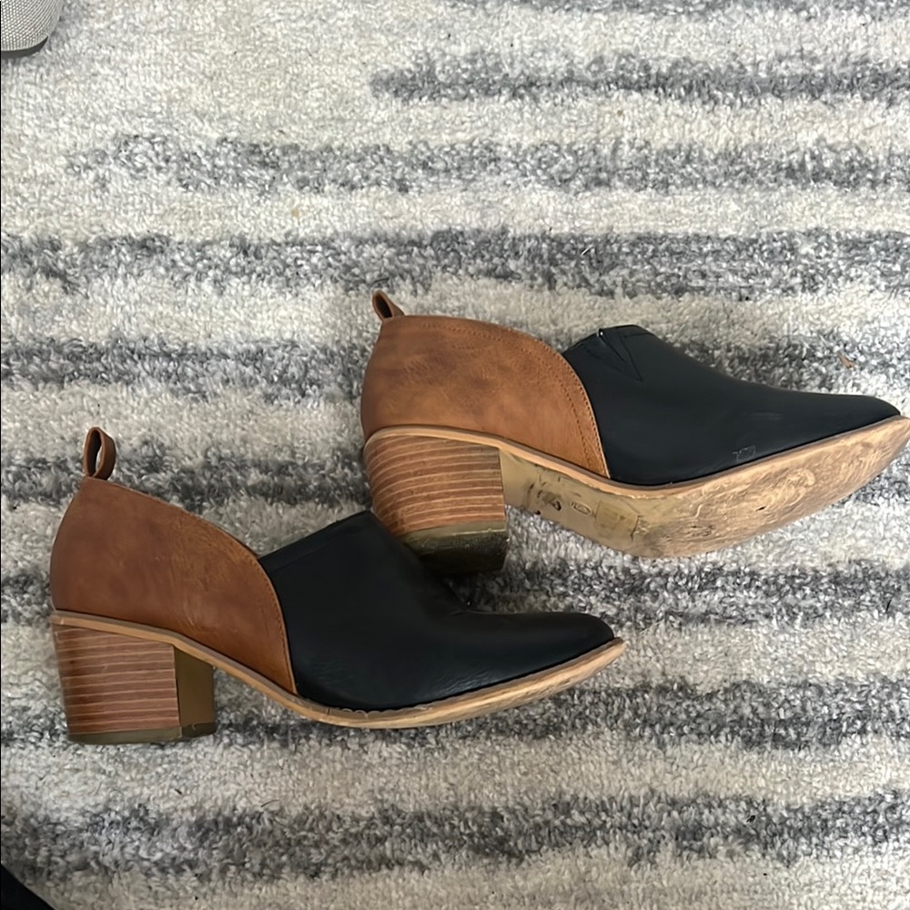 Stylish Black and Brown Women's Ankle Boots